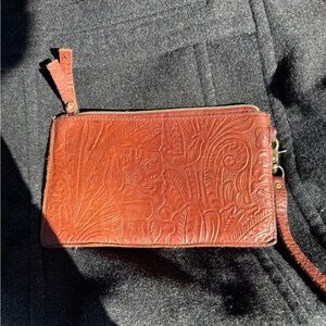 Embossed Leather Clutch